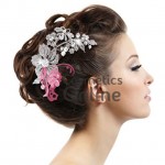 Tiara Ti022 argintie pentru mirese cu crystale